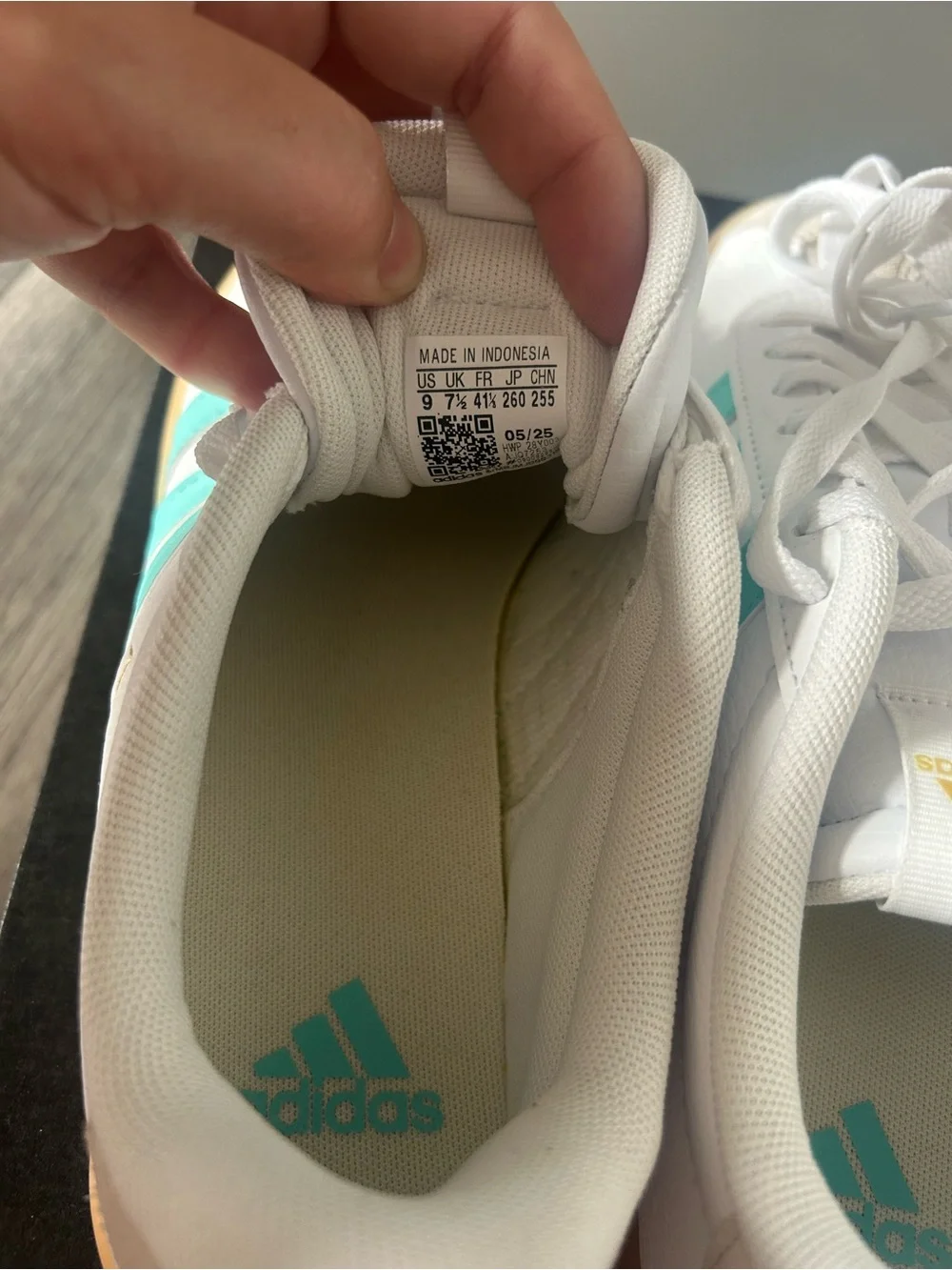 Adidas Women’s White & Aqua Low-Top Sneakers with Gum Sole